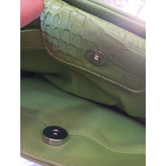 Rosetti Green Croc Embossed Purse Shoulder Bag Pockets Magnetic Closure NWOT - Picture 7 of 9